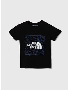 Dětské bavlněné tričko The North Face NEW GRAPHIC TEE černá barva, s potiskem