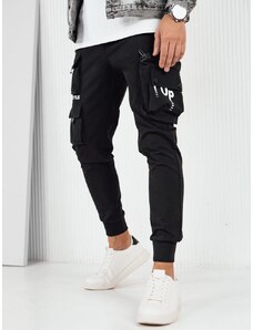 Dstreet Trendy černé pánské kapsáčové jogger kalhoty UP