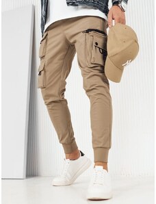 Dstreet Trendy béžové pánské kapsáčové jogger kalhoty UP