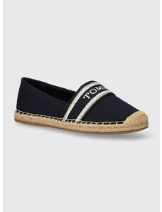 Espadrilky Tommy Hilfiger MONO WEBBING FLAT ESPADRILLE tmavomodrá barva, FW0FW07917