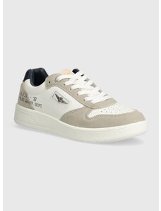 Kožené sneakers boty Aeronautica Militare béžová barva, SC235PL236