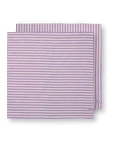 Pip Studio Stripes Lilac set 2ks látkových útěrek 65x65cm, lila