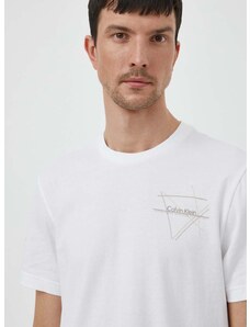 Bavlněné tričko Calvin Klein bílá barva, s potiskem, K10K112482