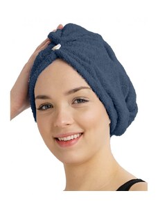 Froté turban na vlasy, tmavě modrý