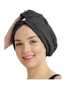 Froté turban na vlasy, černý