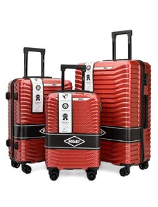 Rogal Červená sada extravagantních skořepinových kufrů "Shiny" - vel. M, L, XL