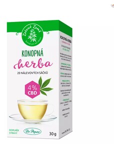 Zelená země Konopná herba CBD čaj 4%, 20 sáčků