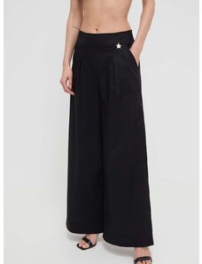 Kalhoty Liu Jo dámské, černá barva, široké, high waist