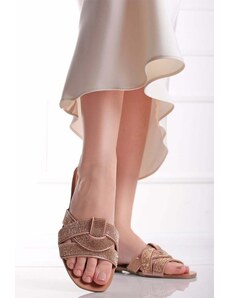 Givana Růžovozlaté pantofle Serena