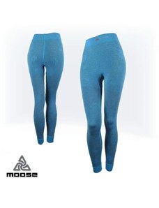 BASE MERINO PANTS WOMEN teplé sportovní termoprádlo Moose modrá XS/S