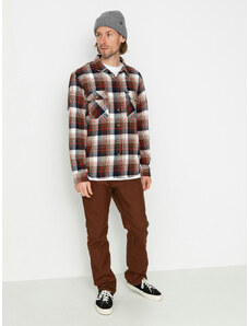 Brixton Bowery Flannel Ls (washed navy/sepia/off white)hnědá