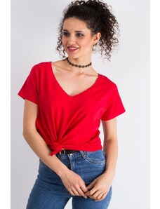 BASIC FEEL GOOD Dámské tričko s výstřihem Ariel červené