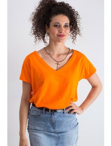 BASIC FEEL GOOD Dámské tričko s výstřihem Ariel pomerančové