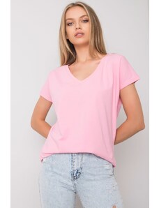 BASIC FEEL GOOD Dámské tričko s výstřihem Ariel růžové