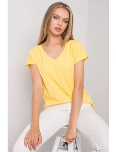 BASIC FEEL GOOD Dámské tričko s výstřihem Ariel žluté