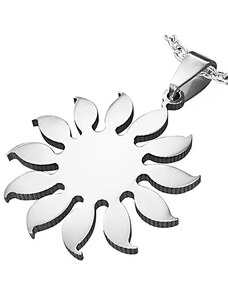 Šperky Eshop - Přívěsek z chirurgické oceli - motiv slunečnice, stříbrná barva AA07.24