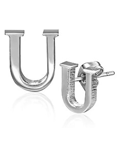 Šperky Eshop - Ocelové náušničky - puzetky ve tvaru písmene U AA12.16