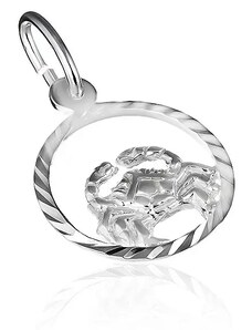 Šperky Eshop - Přívěsek ze stříbra 925 - kruh se znamením "rak" X10.08