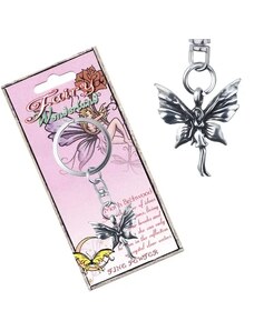 Šperky Eshop - Kovový přívěsek na klíče - stojící motýlí víla s patinou AC1.25