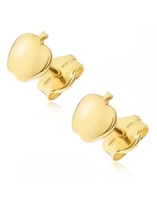 Šperky Eshop - Náušnice ze 14K zlata - malé zrcadlově lesklé jablíčko, puzety S1GG15.01