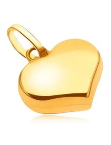Šperky Eshop - Přívěsek ze žlutého 14K zlata - lesklé hladké pravidelné srdce GG05.21