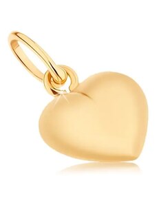 Šperky Eshop - Přívěsek ze žlutého 9K zlata - oboustranně vypouklé srdíčko, vysoký lesk GG45.11