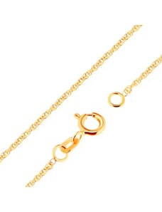 Šperky Eshop - Zlatý řetízek 750 - blýskavá propojená oválná očka, 500 mm GG172.12
