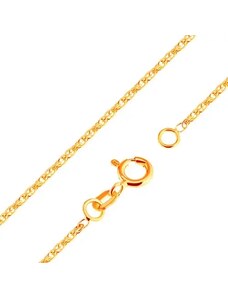 Šperky Eshop - Blýskavý řetízek ze žlutého 18K zlata - blýskavá propojená oválná očka, 500 mm S3GG172.13