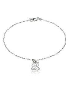 Šperky Eshop - Stříbrný náramek 925 - přívěsek s motivem kočky, lesklá oválná očka Q20.16