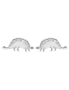 Šperky Eshop - Stříbrné náušnice 925 - blýskavý dinosaurus - stegosaurus, puzetové zapínání AA31.14