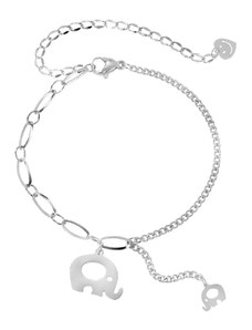 Šperky Eshop - Ocelový náramek ve stříbrné barvě - lesklí sloni s výřezy, různé typy článků AB16.01