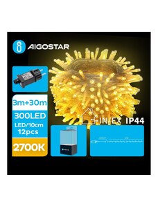 Aigostar B.V. Aigostar - LED Venkovní vánoční řetěz 300xLED/8 funkcí 33m IP44 teplá bílá AI0485