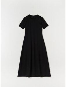 Sinsay - Midi šaty z žebrovaného úpletu - černá