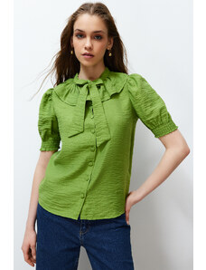 Trendyol Green Collar Detailed Woven Shirt