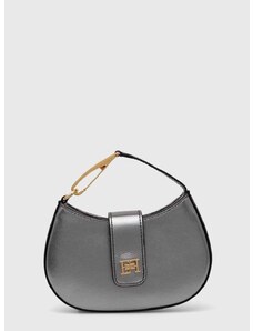 Kožená kabelka Elisabetta Franchi stříbrná barva, BS42F41E2