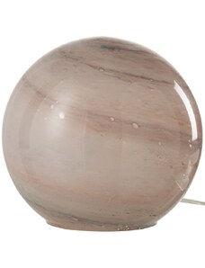 Růžová skleněná stolní lampa J-line Planet 20 cm