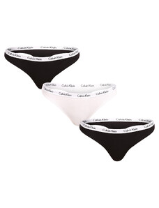 3PACK dámská tanga Calvin Klein vícebarevná (QD3587E-WZB)