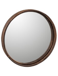 Hnědé ratanové závěsné zrcadlo J-line Trage 39 cm