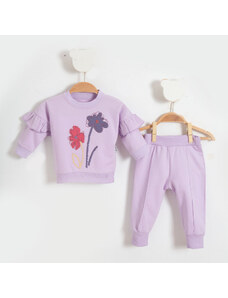 TrendUpcz Tepláková souprava Flowers | fialová | Dětské oblečení