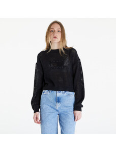 Tommy Hilfiger Dámský svetr Tommy Jeans Open Stitch Flag Sweater Black