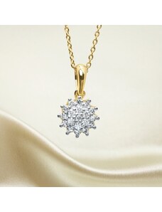 Dámský zlatý náhrdelník s diamantovým přívěskem Planet Shop