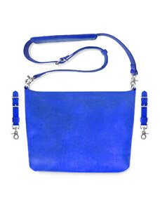 Eggo Gennep - kožená přebalovací taška na kočárek a kabelka Modrá