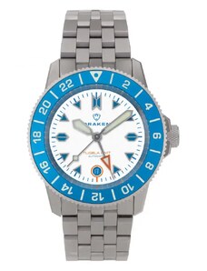 Draken Watches Stříbrné pánské hodinky Draken s ocelovým páskem Tugela GMT – Airfoil 42MM