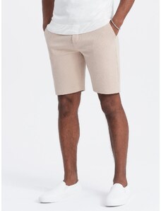 Ombre Men's structured knit shorts with chino pockets - beige