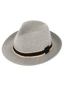 Letní šedý fedora klobouk od Fiebig - Traveller Toyo Melange