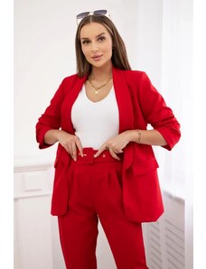MladaModa Elegantní souprava saka a kalhot model 80172K červená