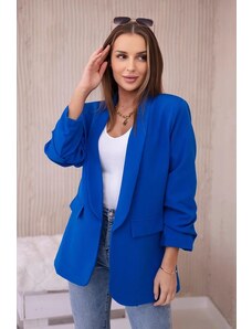 MladaModa Elegantní sako s nařasenými rukávy model 9709 barva královská modrá