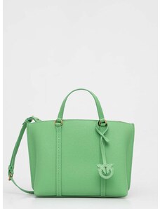Kožená kabelka Pinko zelená barva, 102833.A1LF