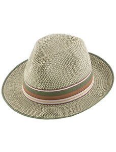 Letní zelený fedora klobouk od Fiebig - Traveller Melange