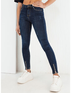 BASIC TMAVĚ MODRÉ SKINNY DŽÍNY CANOS Denim vzor